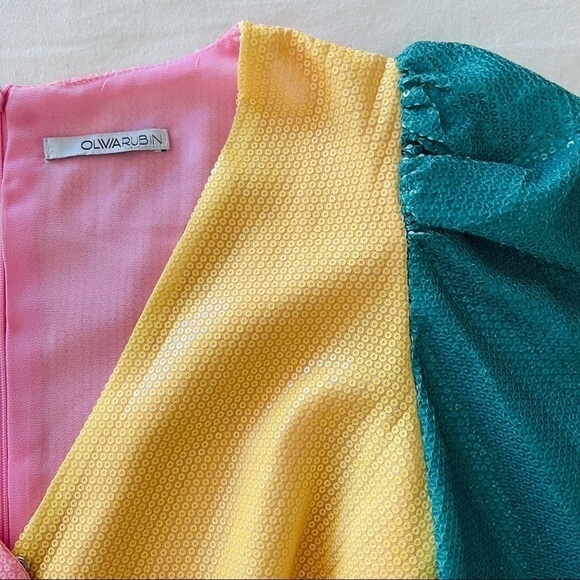 Olivia Rubin Amber Dress in Colorblock Sequins - Picture 8 of 16